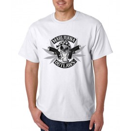 Marijuana Outlaws - Greyscale Logo T-Shirt - White