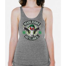 Marijuana Outlaws Women’s Athletic Grey Tank Top