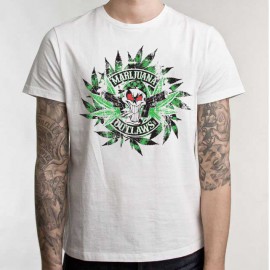 Marijuana Outlaws - Rustic-Leaves T-Shirt - White