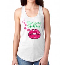 Marijuana Selfies - Lips & Leafs - Woman's Tank Top